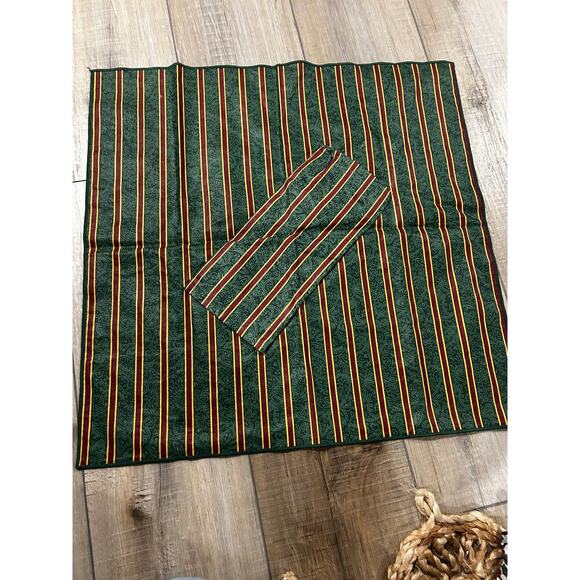 Longaberger‎ Basket Cracker Brick Cover 21" Fabric square Christmas Holly Stripe - Picture 2 of 2